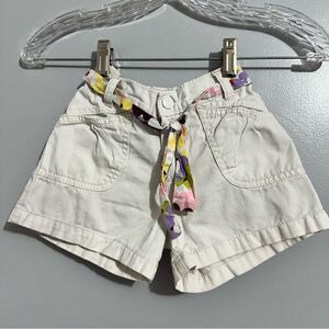 Gymboree girls white shorts with a colorful belt tie. Size 7.